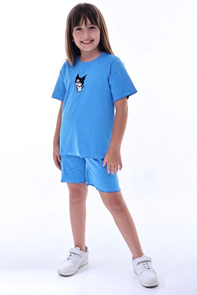 ZUZUNGA Ribana Beybi Overlock Detailed Kuromi Embroidered Top-Under Set