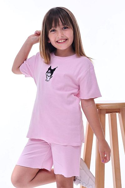 ZUZUNGA Ribana Beybi Overlock Detailed Kuromi Embroidered Top-Under Set