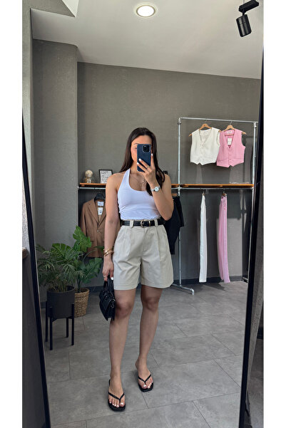 YOUR NAME Yüksek Bel Bermuda Kadın Şort