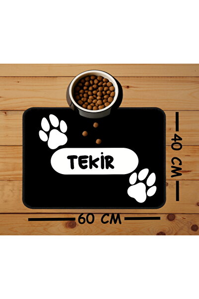Yastık Deposu Evcil Hayvan İsimli Kedi Köpek Mama Paspası Ve Beslenme Altlığı Mama Önü Tuvalet Önü Paspas 40x60cm