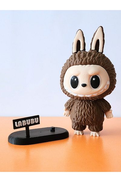 rmys Labubu Figure - with Stand - Brown