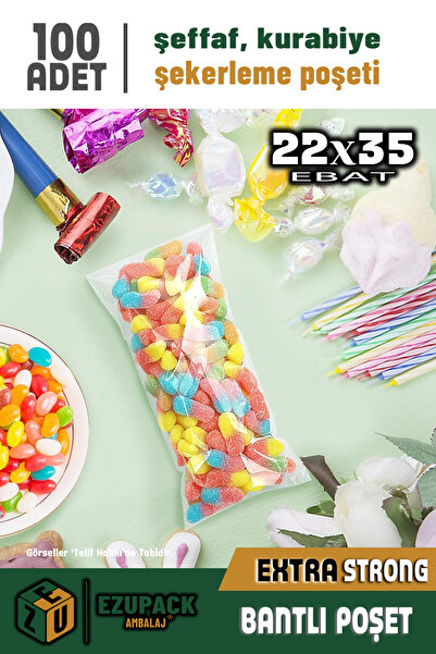 Ezupack 22X35 100Ad Cookie Candy Party Baby Shower Birthday Gift Self Adhesiv...