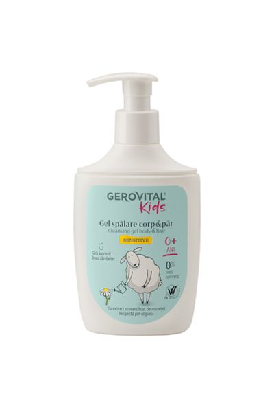 GEROVITAL Gel pentru spalare corp si par Gerovital Kids Sensitive, 300 ml