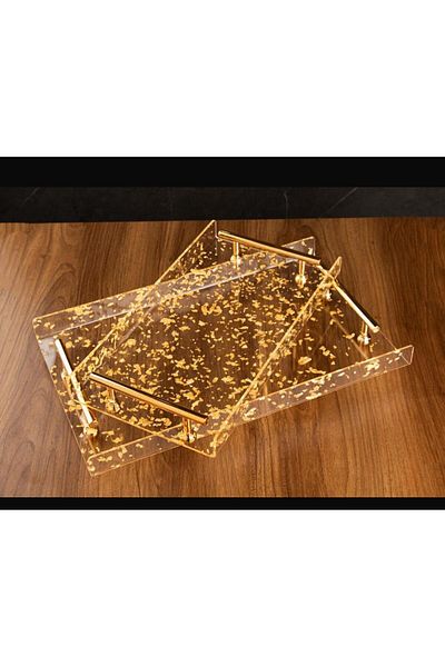 TOHFAT-AL MAIDAH Luxury Acrylic Tray Set 2 Pieces