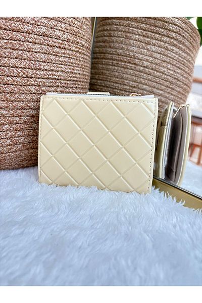 Z&M COLLECTION BAG SHOPPİNG Medium Size Wallet with Quilted Detail, Snap Closure, Zipper (Coin) Compartment