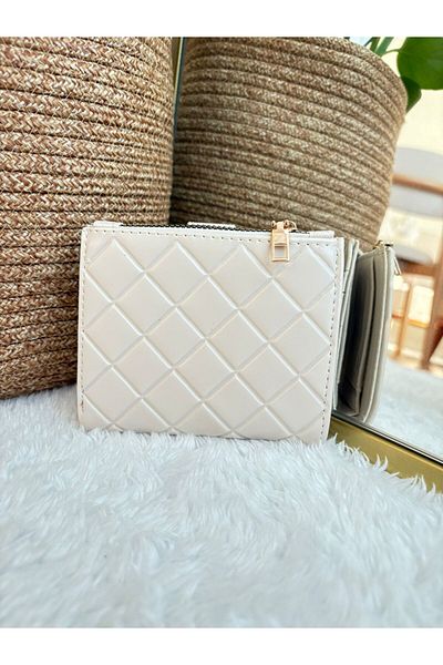 Z&M COLLECTION BAG SHOPPİNG Medium Size Wallet with Quilted Detail, Snap Closure, Zipper (Coin) Compartment