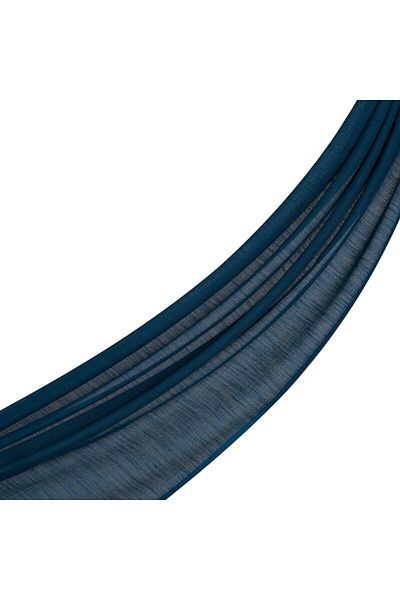ipekevi Σάλι από βαμβακερό μετάξι Petrol Blue 5892
