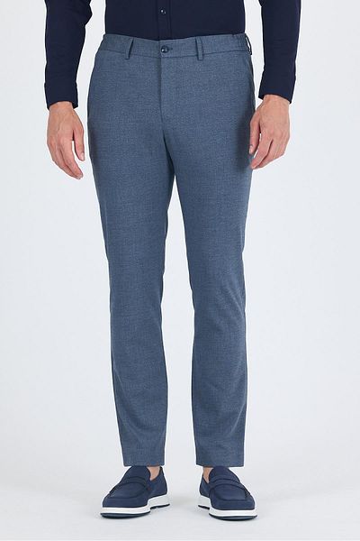 İmza Navy Blue Self Patterned Side Pocket Slim Fit Jogger Pants 1003250161