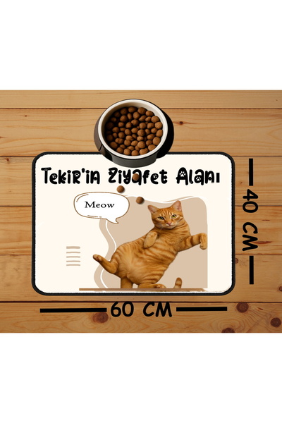 Yastık Deposu Fotoğraflı Ve İsimli Kedi Köpek Mama Paspası Ve Mama Önü Tuvalet Önü Paspas 40x60cm