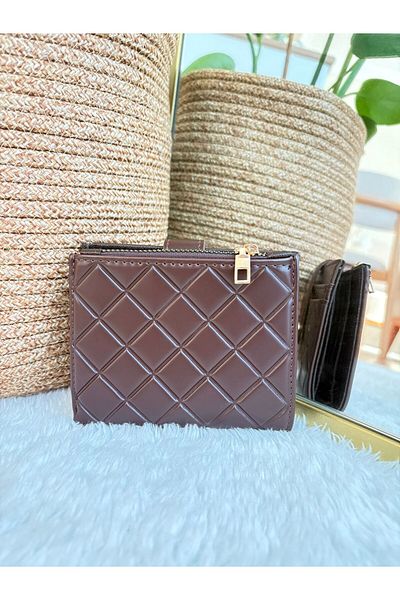 Z&M COLLECTION BAG SHOPPİNG Medium Size Wallet with Quilted Detail, Snap Closure, Zipper (Coin) Compartment
