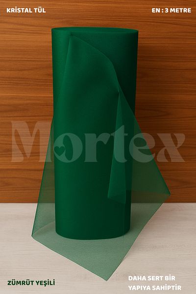 Mortex Σμαραγδένιο Πράσινο Κρυστάλλινο Τούλι 100x300 cm |   Αρραβώνας, Χένα, Γάμος, Πακέτο, Πόρτα και Διακόσμηση πάρτι