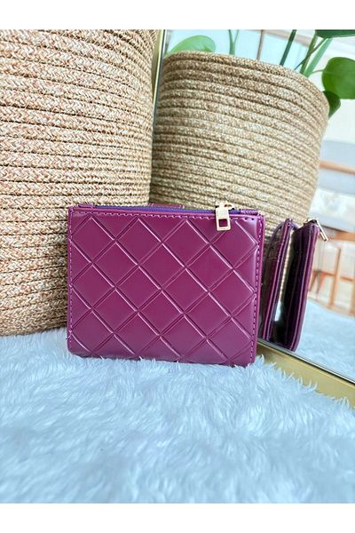 Z&M COLLECTION BAG SHOPPİNG Medium Size Wallet with Quilted Detail, Snap Closure, Zipper (Coin) Compartment