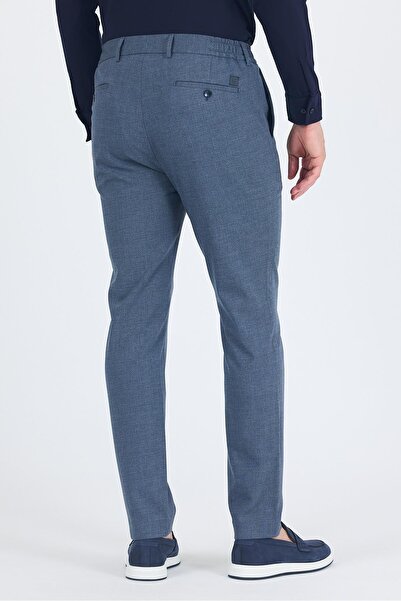 İmza Lacivert Kendinden Desenli Yan Cep Slim Fit Jogger Pantolon 1003250161