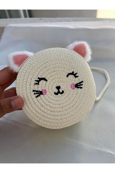 EMKSHOP Plush Eared Cat Bag with Strap (13 * 13 cm)