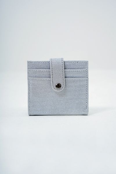 VAGGON Women's Silver Paper Money Compartment Snap Closure Stylish Silvery Wallet Card Holder Prmx14084