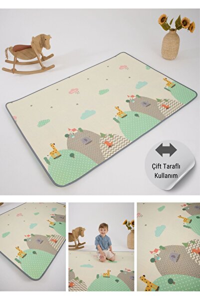 monimu baby Çift Taraflı Oyun Matı-Oyun Halısı 140x200x1 cm