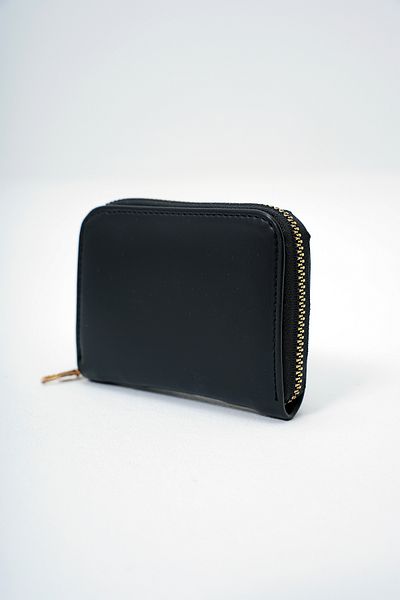 VAGGON Women's Black Faux Leather Card Holder Size Zippered Mini Wallet Prmx14076