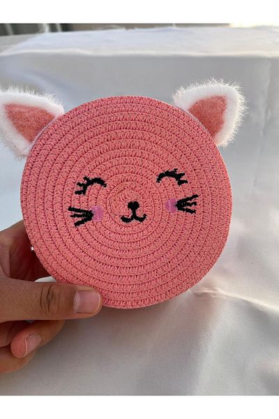 EMKSHOP Plush Eared Cat Bag with Strap (13 * 13 cm)