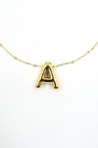 VAGGON Women's Gold 3D a Letter Gold Necklace Prmx13851