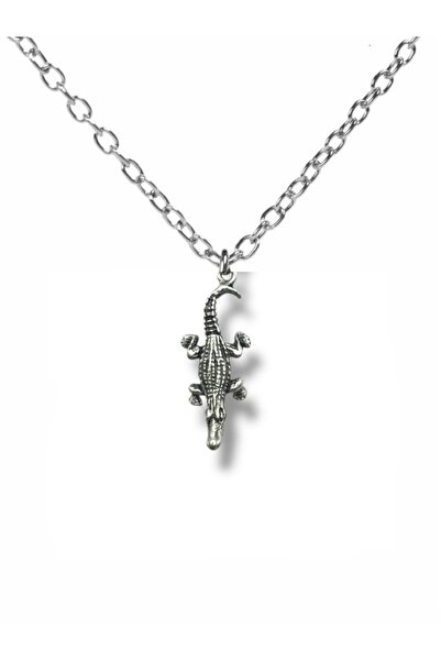 Herşey Nota Lizard Totem – قلادة معدنية للجنسين مع شكل سحلية (سلسلة 60 سم)