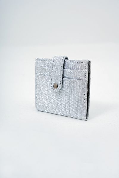 VAGGON Women's Silver Paper Money Compartment Snap Closure Stylish Silvery Wallet Card Holder Prmx14084