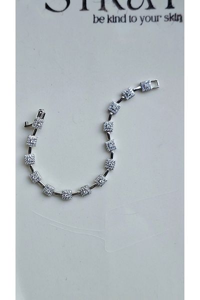 stainless steell 316L Steel Silver Iced Geometry Bracelet |   Suitable for Advanced Level Sensitive Skin