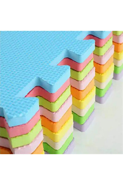 LUDIRO Covor din Spuma pentru Copii, Puzzle Multicolor, 9 Piese, Termoizolant si Moale, 90x90 Cm