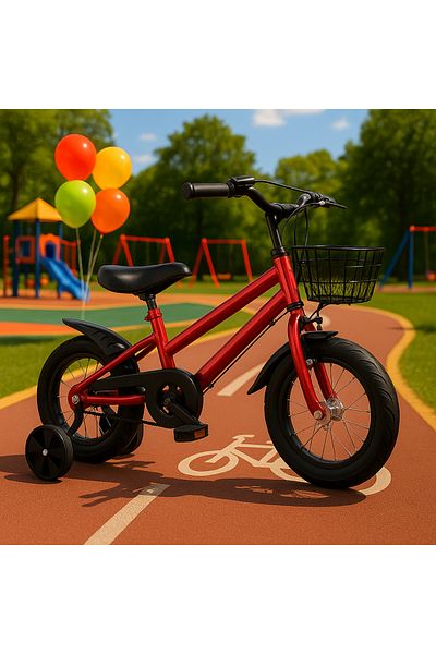 LUDIRO Bicicleta pentru Copii Ludiro 16 Inch, Diametru Roti 40 Cm, Ideala pentru Copii de 4-7 Ani, Rosu