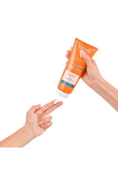 Vichy Lapte hidratant pentru protecție solară pentru față și corp SPF 50 Vichy Capital Soleil Lapte de corp, 300 ml