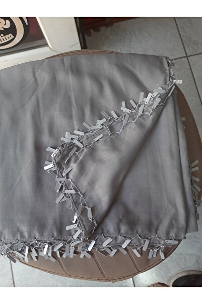 MODA Gri renk oyalı Yazma pullu tülbent pul oyali yemeni