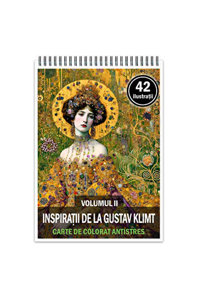 Legendary Gifts Carte de colorat pentru adulti, 25 de ilustratii, Gustav Klim...