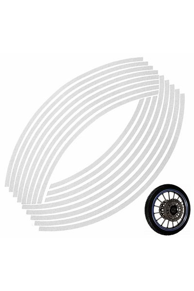 JollyMag Set 16 ornamente Reflectorizante pentru jante auto, moto, culoare Argintiu