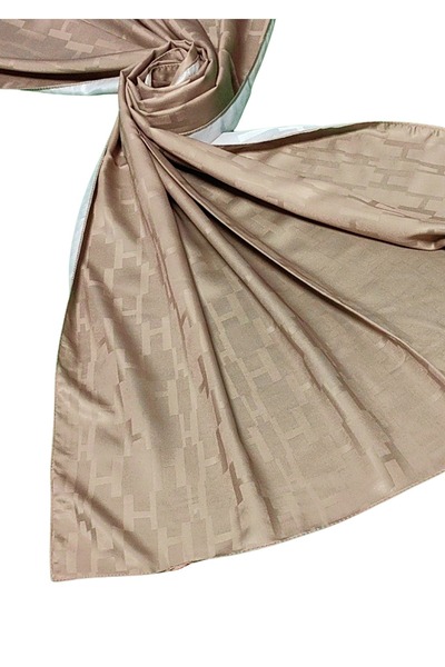 mim eşarp Leila șal cu model jacquard pe două fețe și model H mătăsos – 75x190 cm