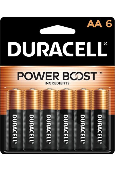 Duracell بطاريات AA من Coppertop مع مكونات تعزيز الطاقة، عبوة من 6 قطع