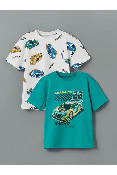 LC Waikiki LCW Kids Tricou cu imprimeu pentru băieți, pachet de 2 (S5)