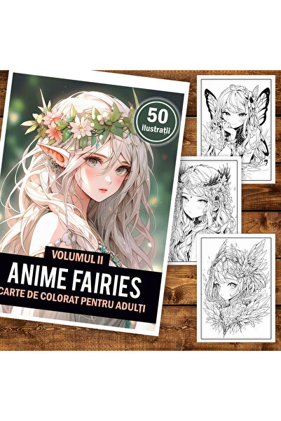 Legendary Gifts Carte de colorat pentru adulți, 50 de ilustrații, Zâne Anime ...
