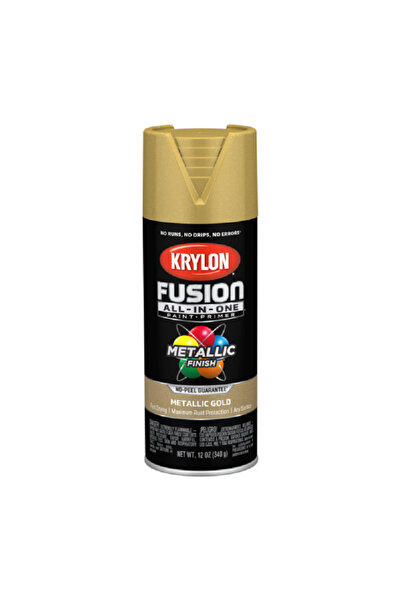 Krylon طلاء بخاخ سريع الجفاف مع برايمر متعدد الاستخدامات بلون ذهبي معدني 12 أ...