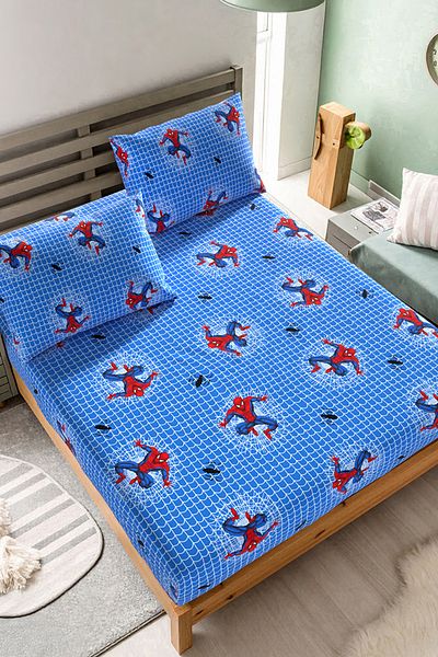 Lorien Character Patterned Ranforce Fabric Single Fitted Sheet Set (1 Pillow Cover)