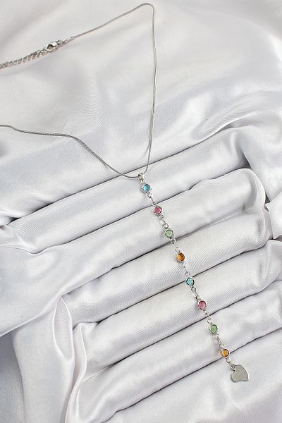 Store Brass Silver Color Mixed Color Zircon Stone Y Women Necklace