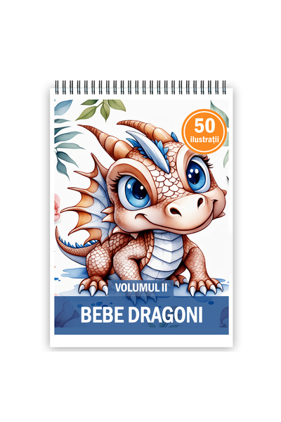 Legendary Gifts Carte de colorat pentru copii, 50 de ilustratii, Bebe dragoni...