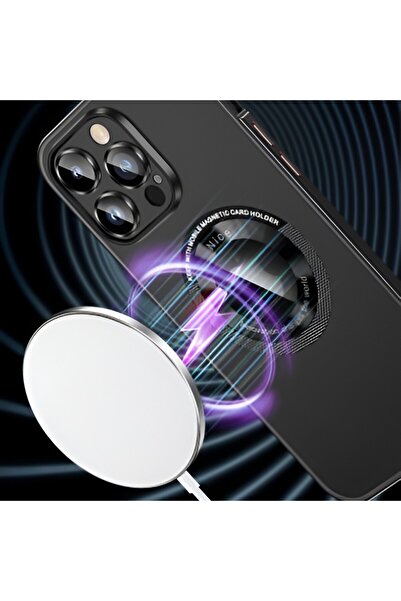 Apple MagSafe Protective Case for iPhone 15 Pro, Flippy, Metal, Wireless Charging, Black Metallic