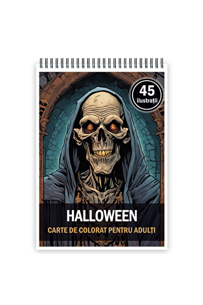 Legendary Gifts Βιβλίο ζωγραφικής για ενήλικες, 45 εικόνες, Halloween,