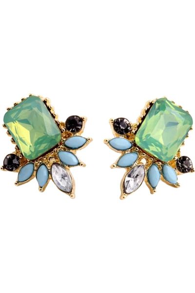 Waves And Pebbles Yeşilli Earrings
