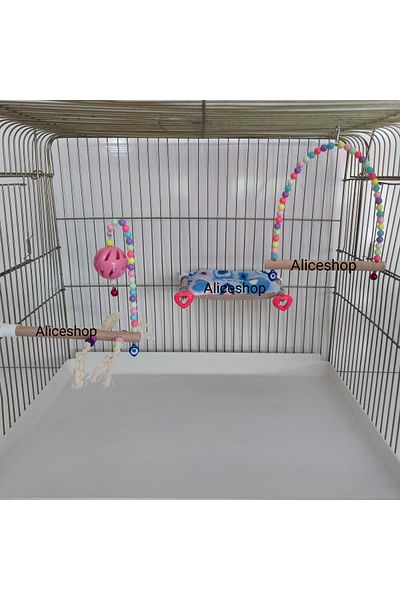 aliceshop Set of 3 Bird Bed Swing Bulk Perches for Cockatiels and Birds of Various Sizes