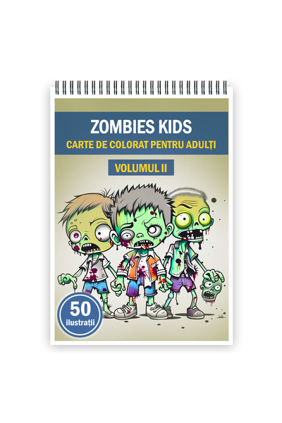 Legendary Gifts Carte de colorat pentru adulți, 50 de ilustrații, copii zombi...