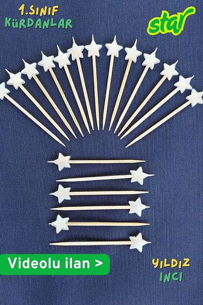 Armashine 100Pcs Decorative Star Toothpicks - Birthday Celebration Ornament Bead Pearl Cake Toothpick