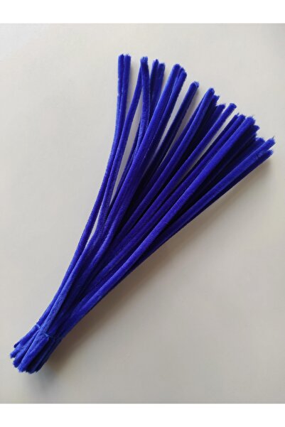 Butik 25 Adet Lacivert Şönil, Çiçek Yapımına Uygun Tüylü Tel, 30 Cm 6 Mm