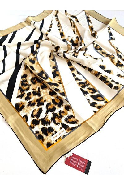 Pierre Cardin Sura İpek Eşarp 8585230-312 47809 Gold Leopar Desen