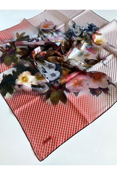Aker Tivil Silk Scarf 8892713 - 931 - 48292 Coral Mixed Pattern