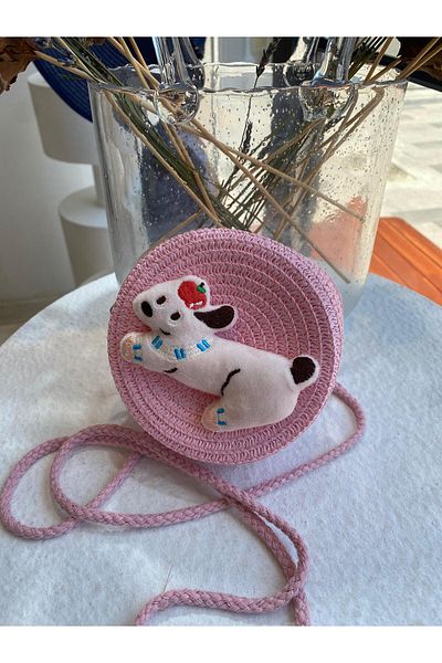 Zeynep Keskin Design Children's Bag, Children's Straw Bag, Girls' Bag, Holiday Bag
